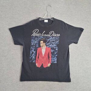 Panic! At The Disco‎ Men Shirt Small Black Brendon Urie Logo Graphic Print READ